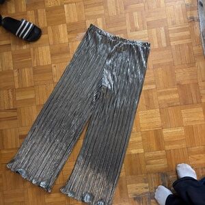 UNREAL gold pleated stretch 80s pants * accepting offers